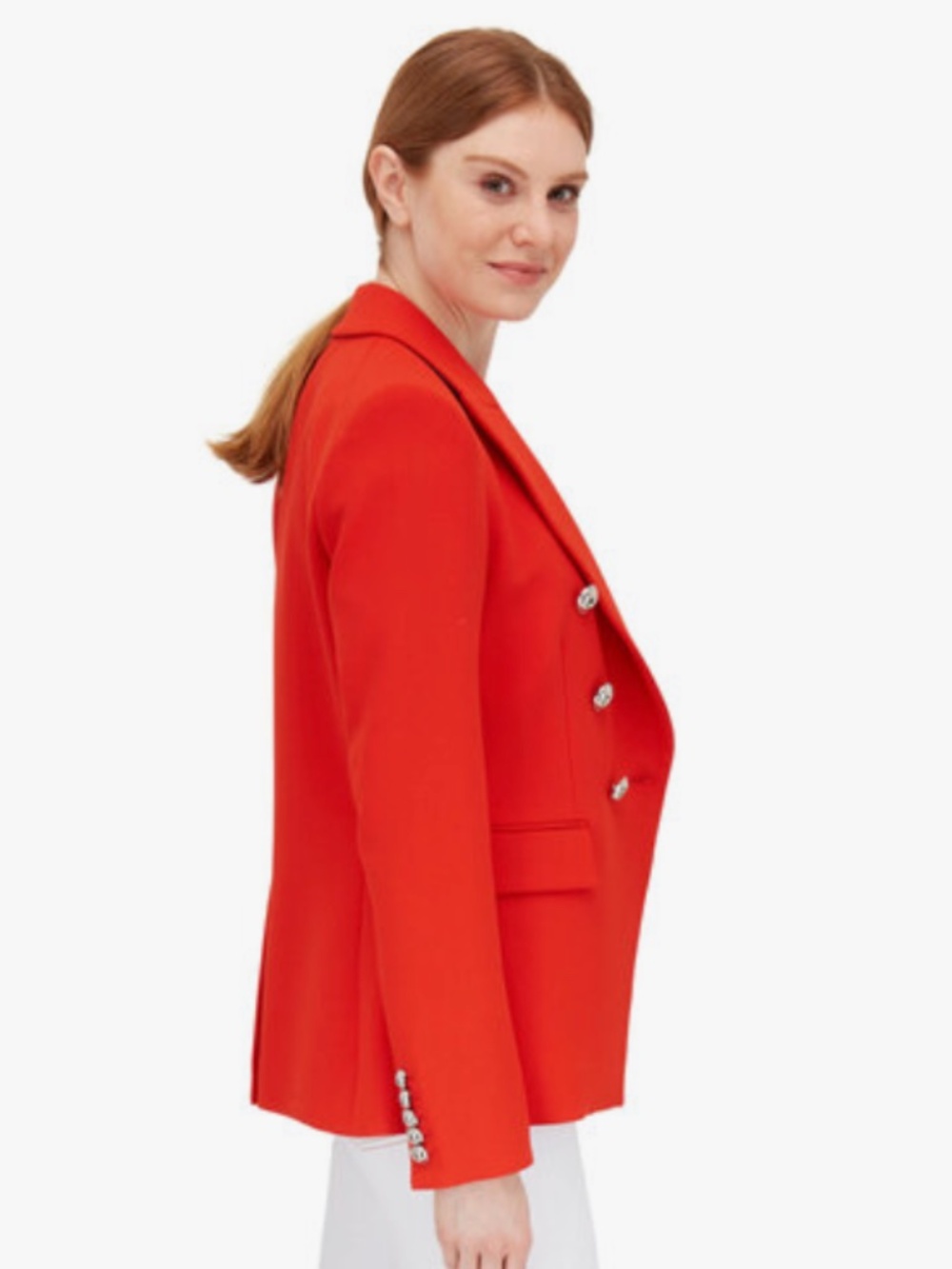 VERONICA BEARD Miller Red Double-Breasted Jacket Size 6 - Picture 3 of 16
